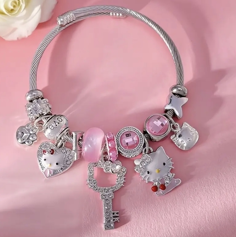 Hello Kitty Charm Bangle Bracelet